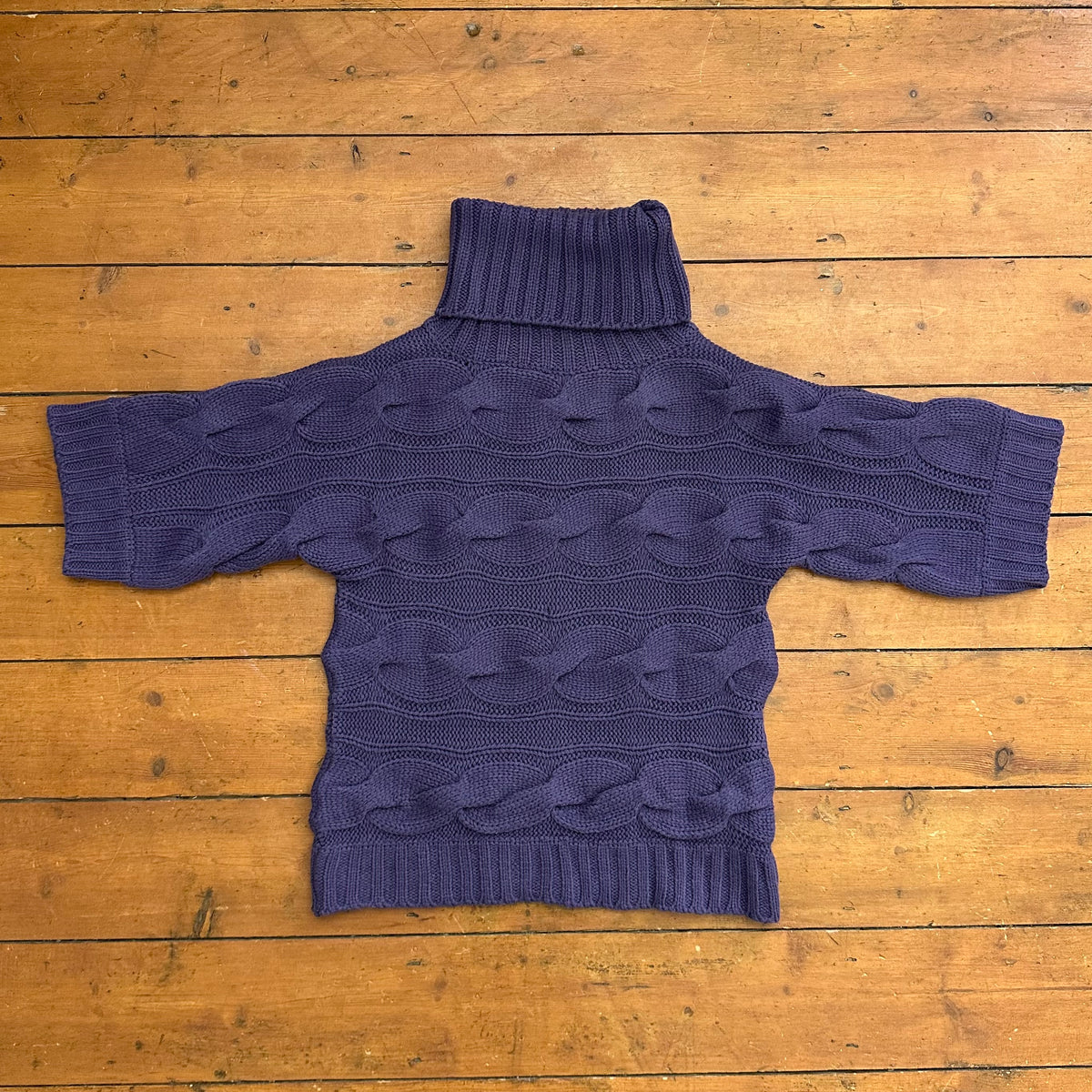vintage 00s purple short sleeve knitted jumper