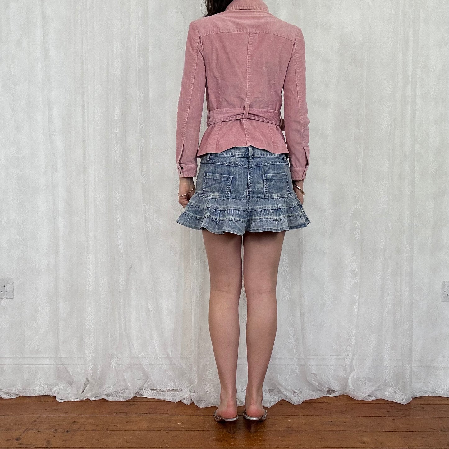 vintage 00s baby pink fitted jacket