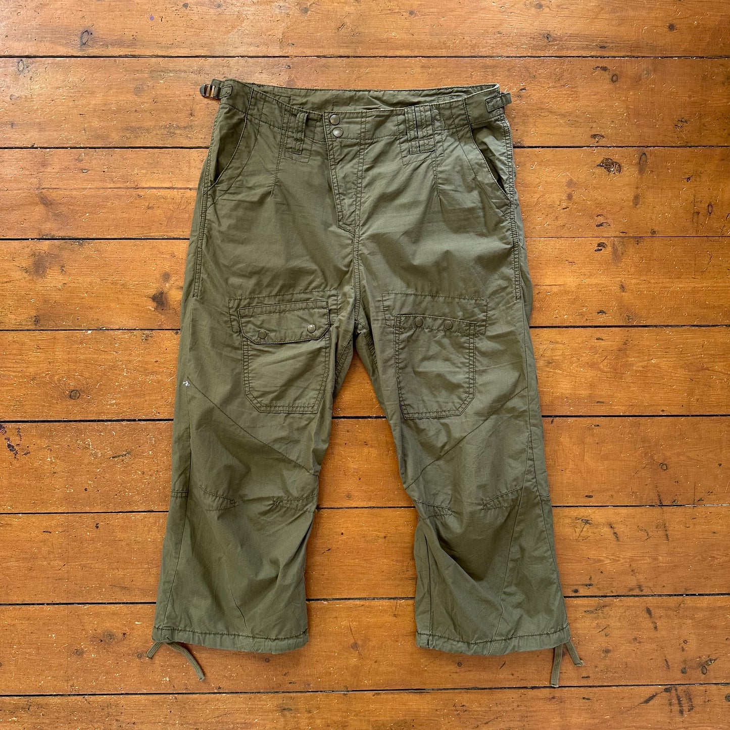 vintage 00s khaki cargo capris pants