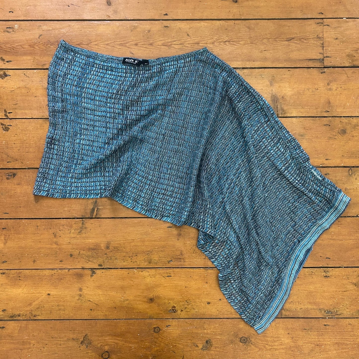 vintage 00s blue asymmetrical poncho