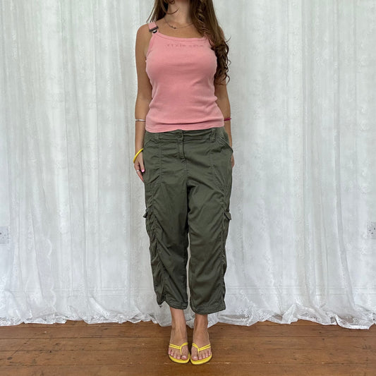 vintage 00s baby pink miss sixty buckle top
