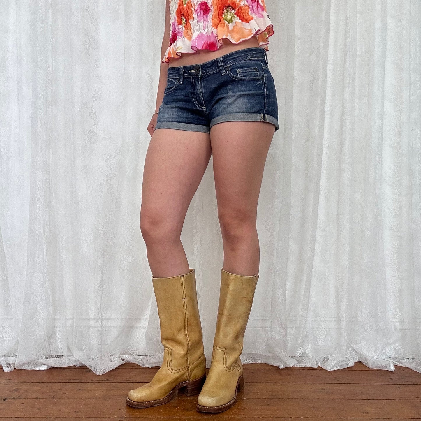 vintage 00s denim micro mini shorts