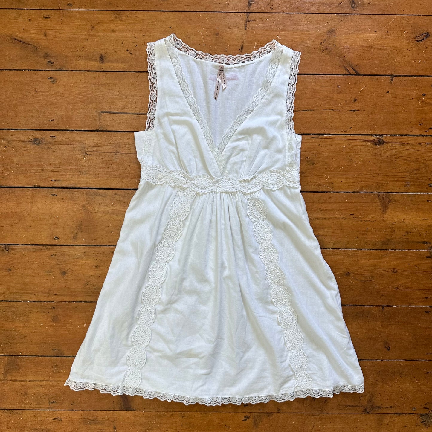 vintage 00s white babydoll mini dress