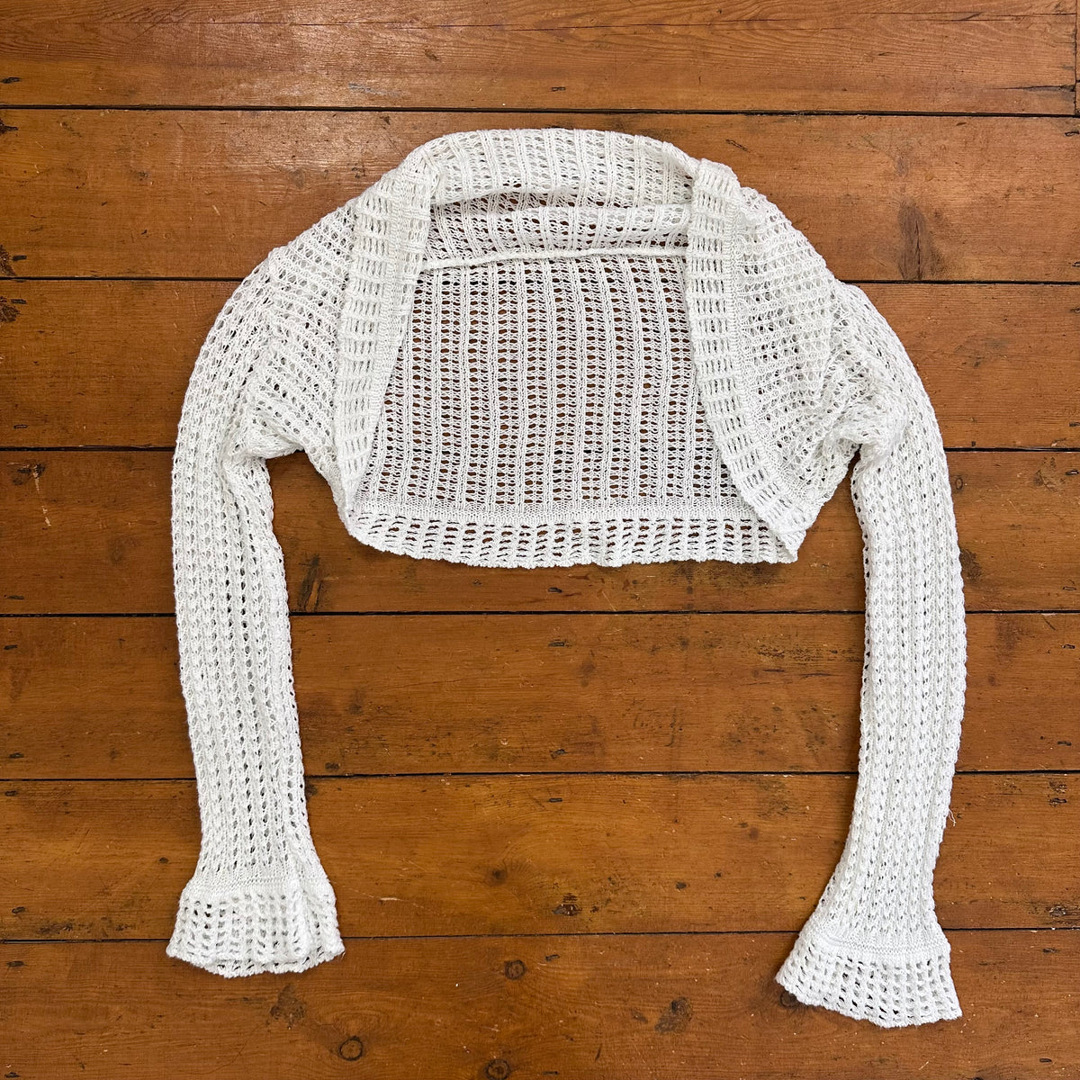 vintage 00s white crochet bolero