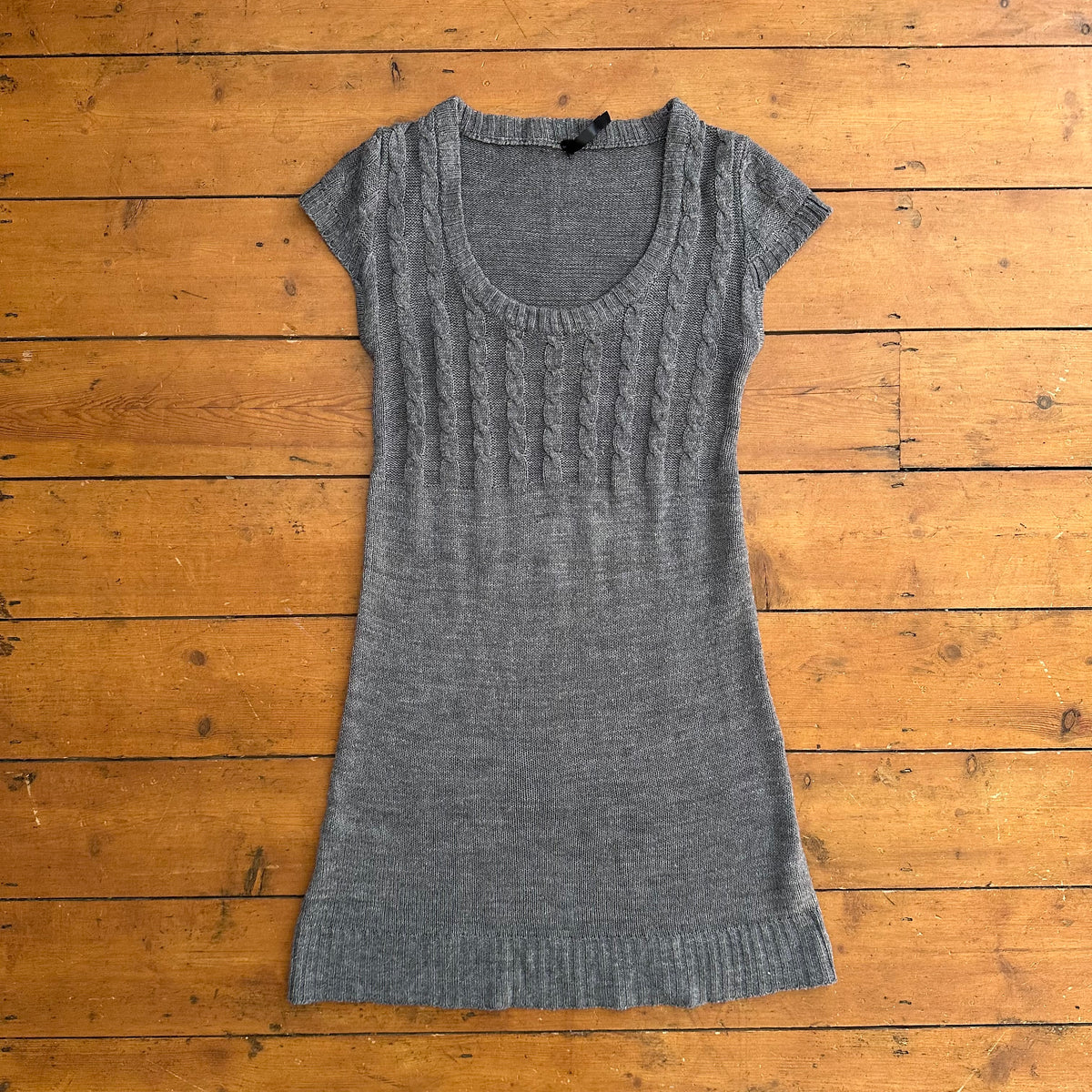 vintage 00s dark grey knitted mini dress