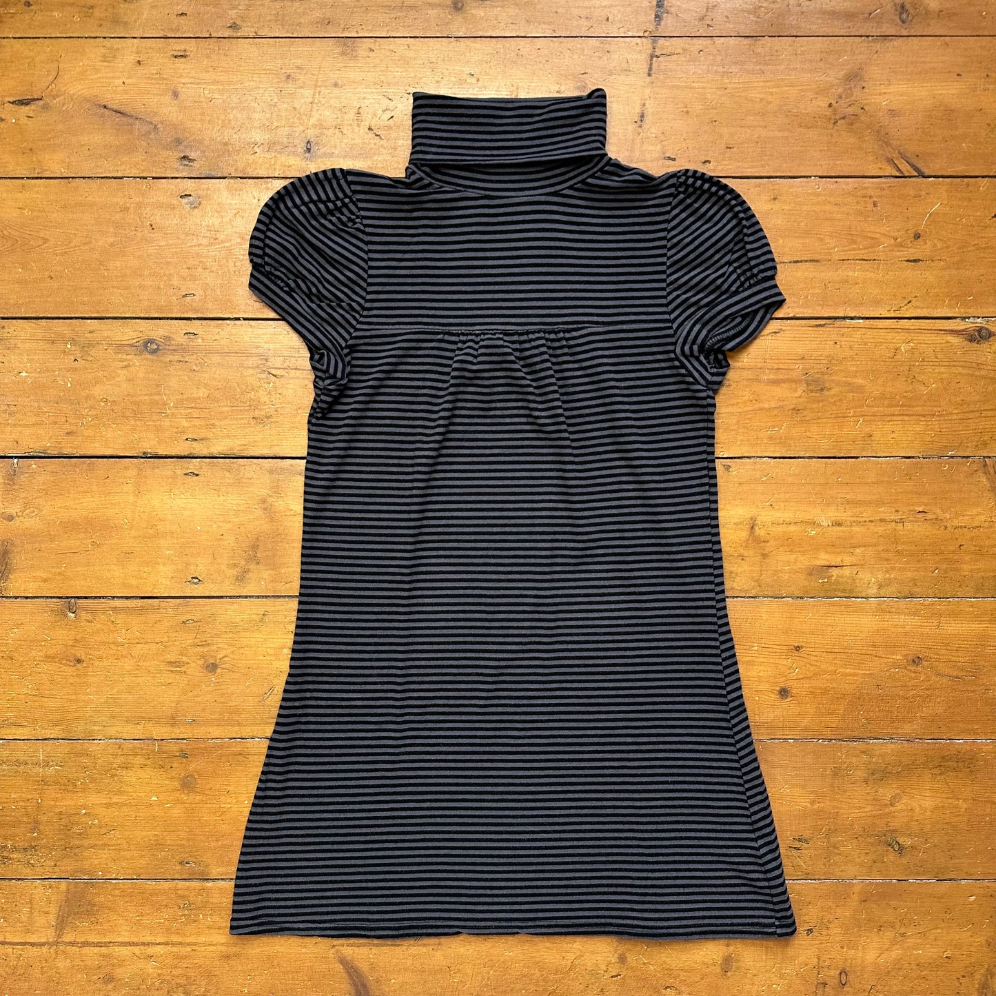 vintage 00s black striped babydoll top / dress