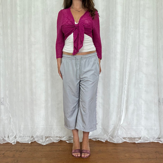 vintage 00s hot pink tie up cardigan