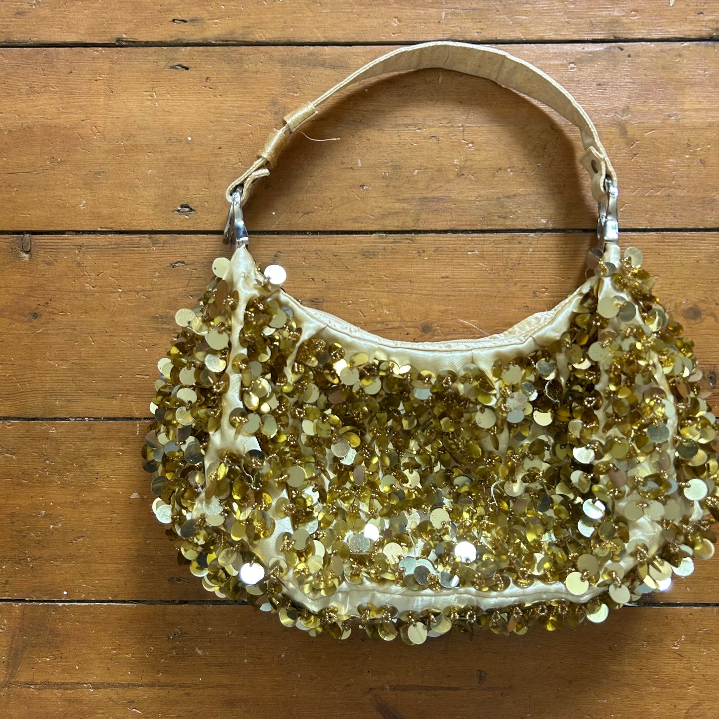 vintage 00s gold sequin bag