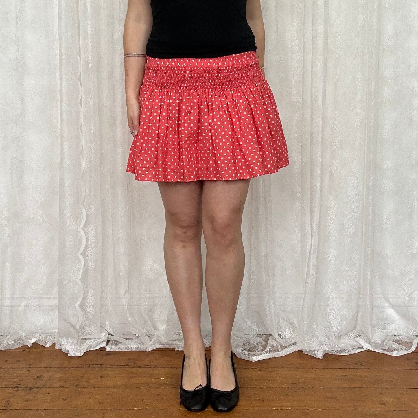 vintage 00s polka dot mini skirt