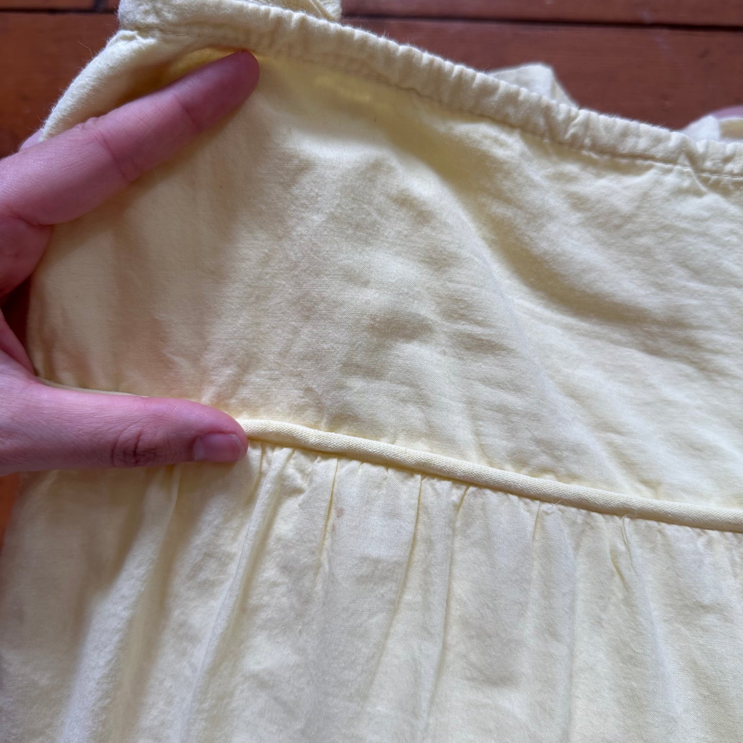 vintage 00s yellow tiered midi skirt