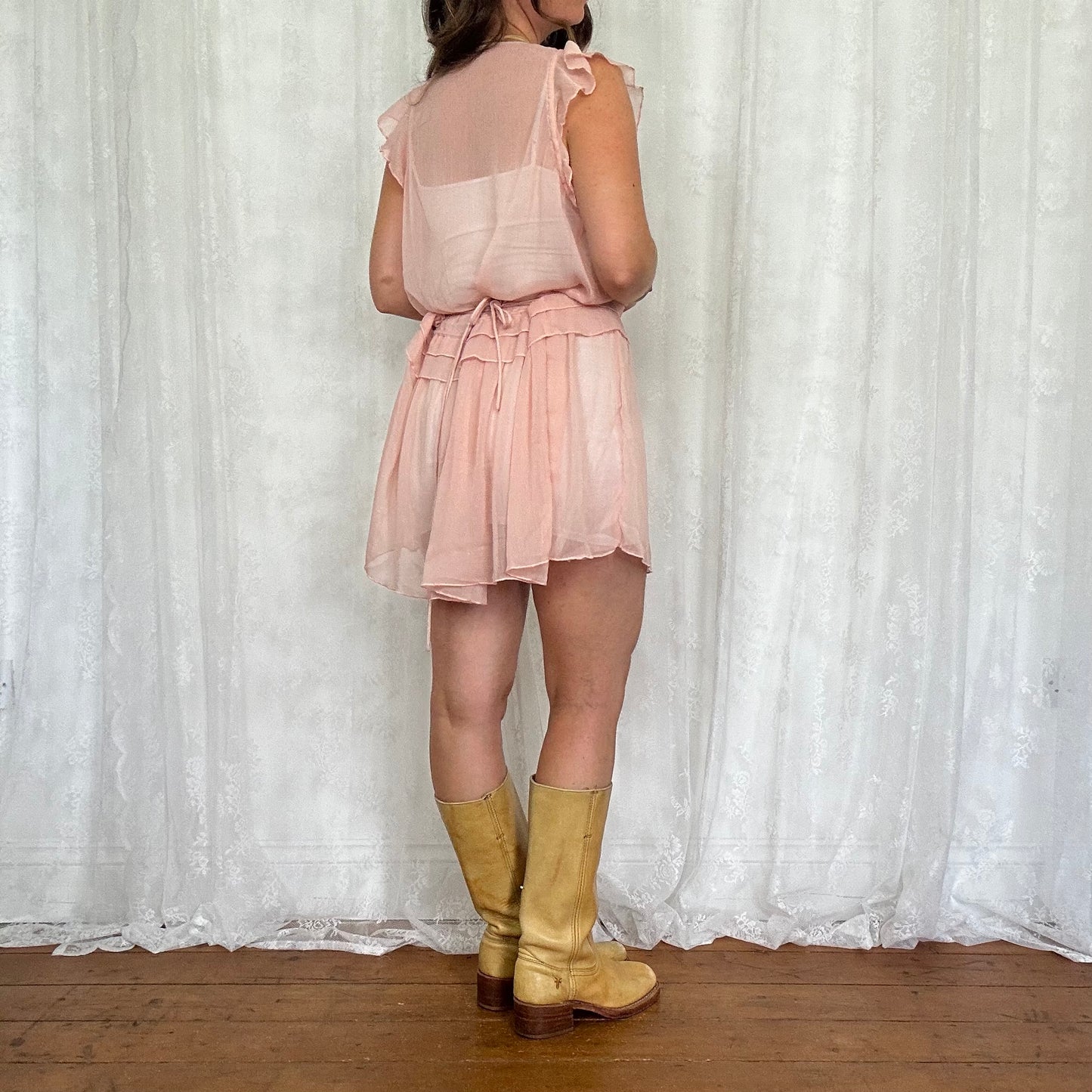 vintage 00s pink sheer fairy dress