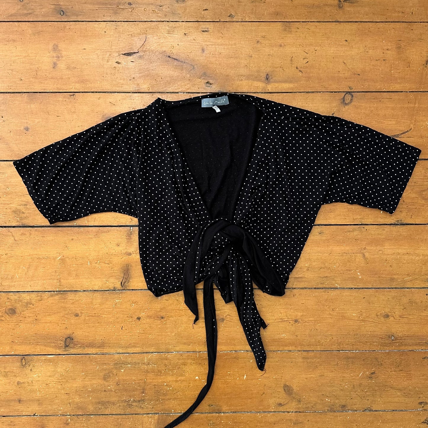 vintage 00s polka dot tie up cardigan