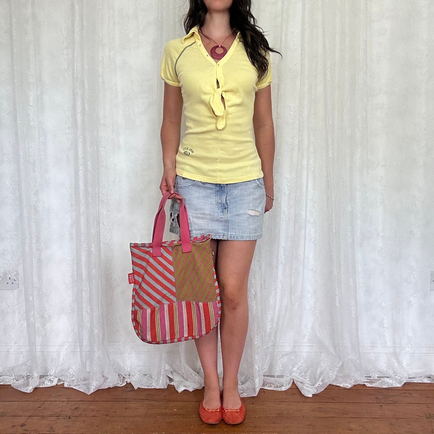 vintage 00s kipling multicolored stripey bag