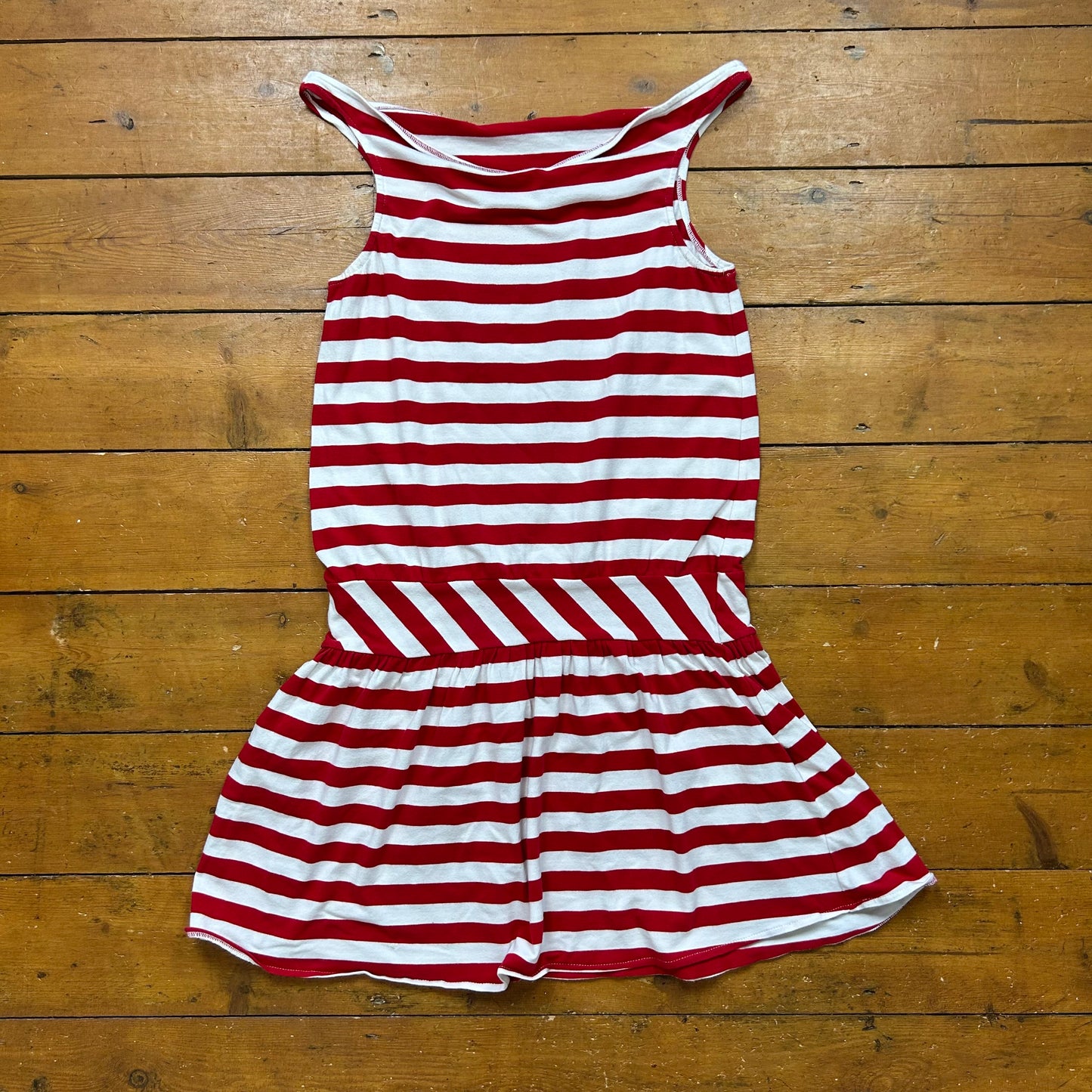 vintage 00s red and white striped mini dress