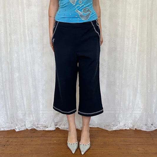 vintage 00s navy Reebok capri pants