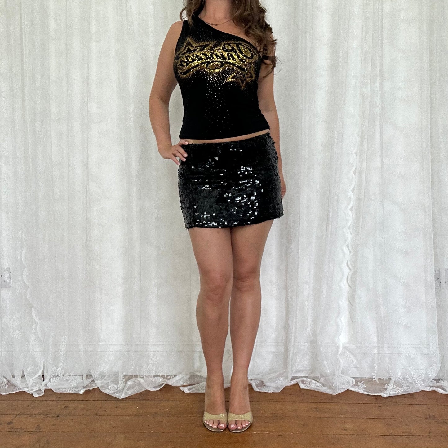 vintage 00s princess one shoulder top