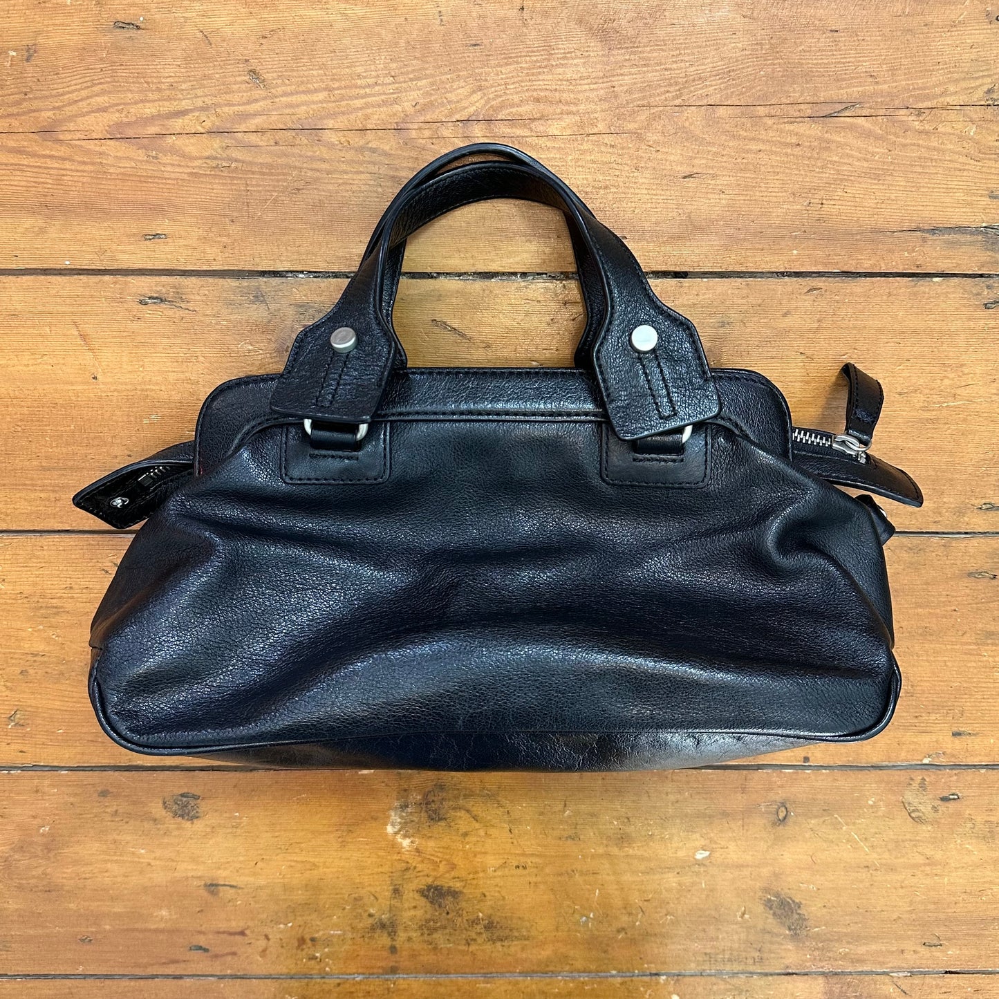 vintage 00s black leather bag
