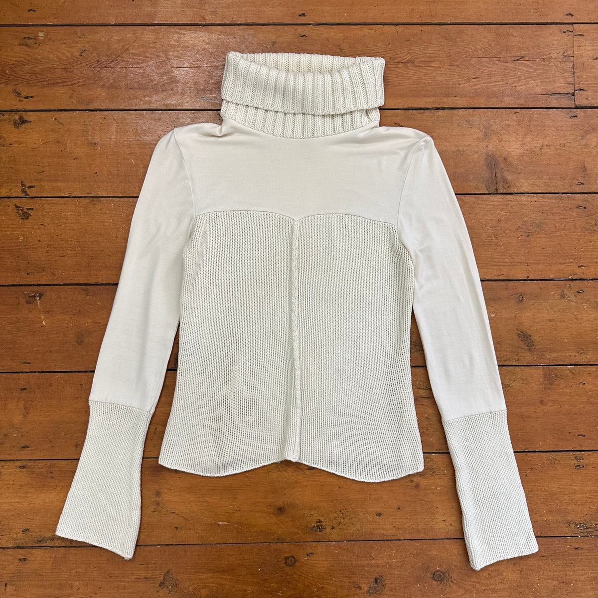 vintage 00s white knitted rollneck jumper