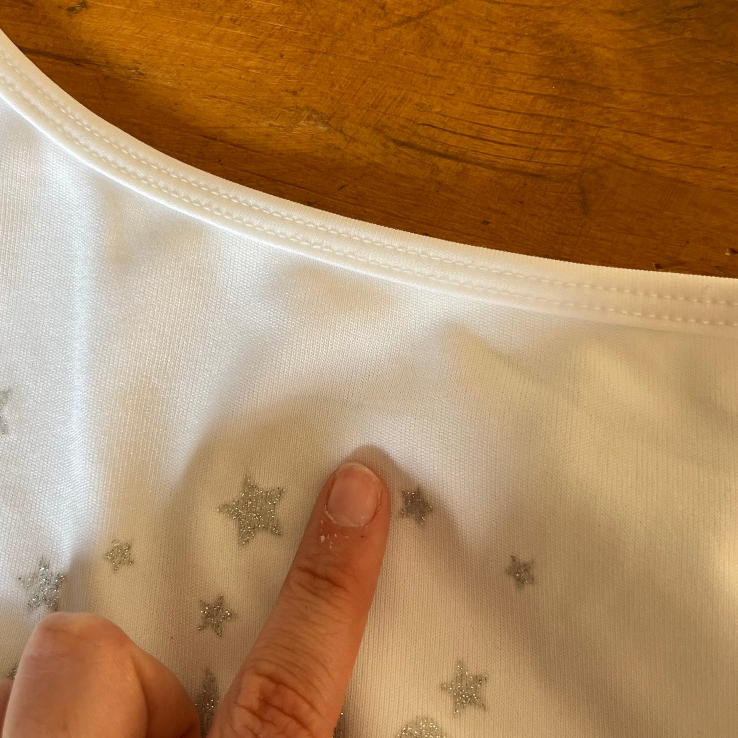 vintage 00s white one shoulder glitter top