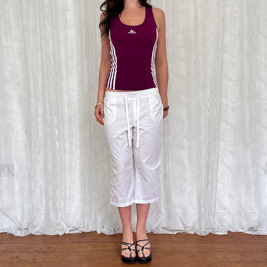 vintage 00s purple fitted adidas vest top