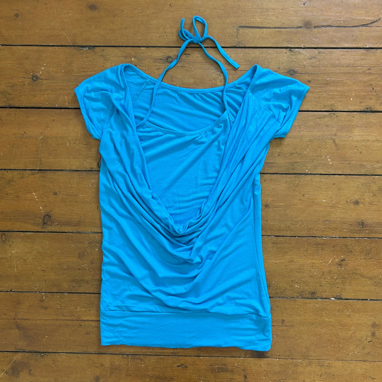 vintage 00s blue double layered top