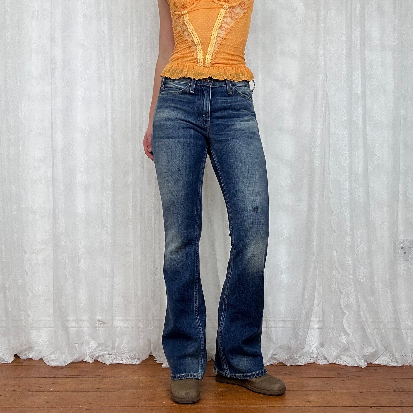 vintage 00s levi’s orange tab mid rise flared jeans