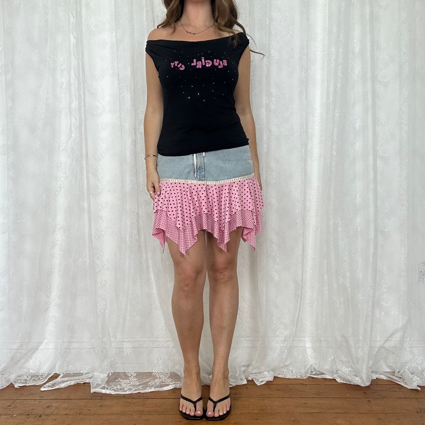 vintage 00s blumarine diamante cowl neck top