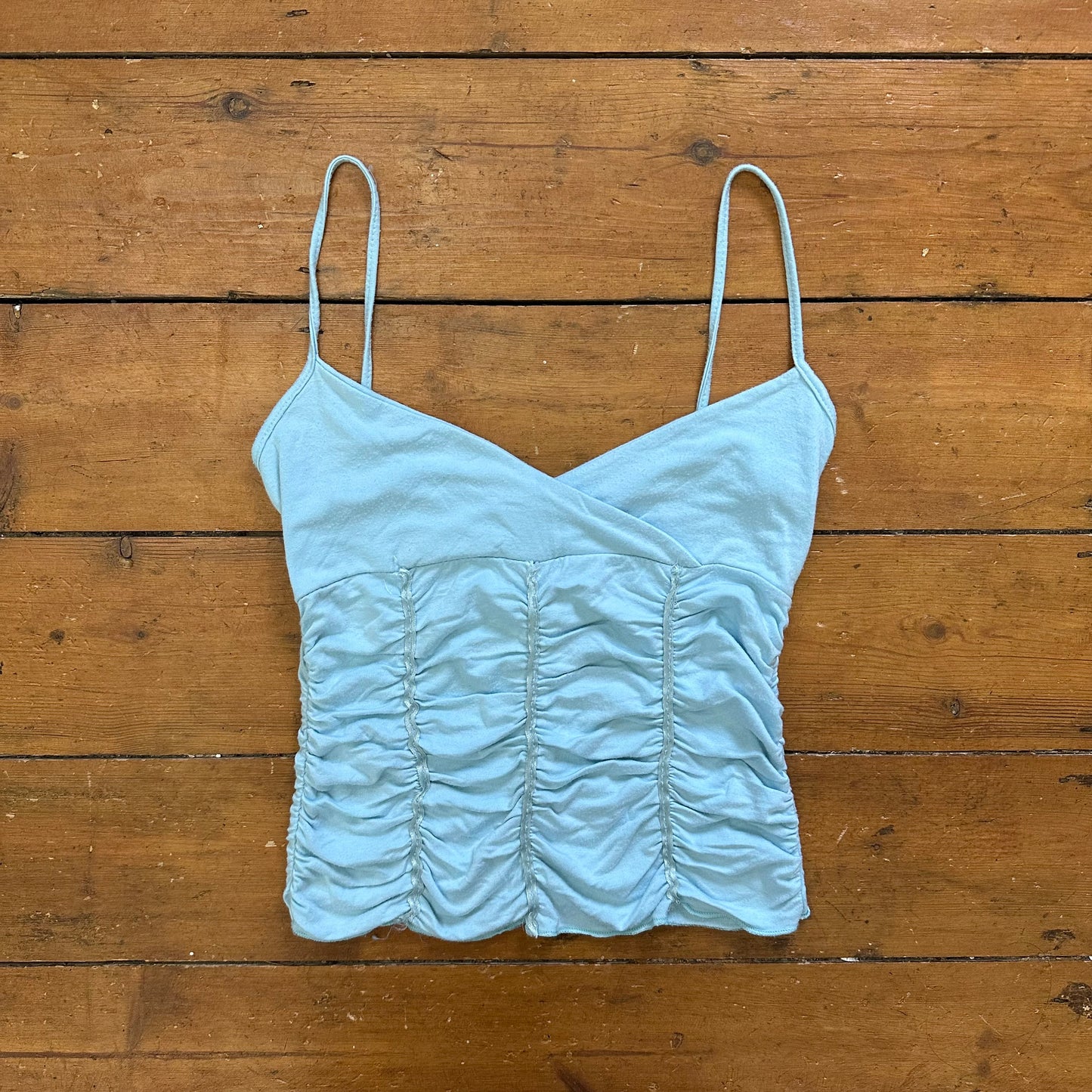 vintage 00s baby blue ruched cami