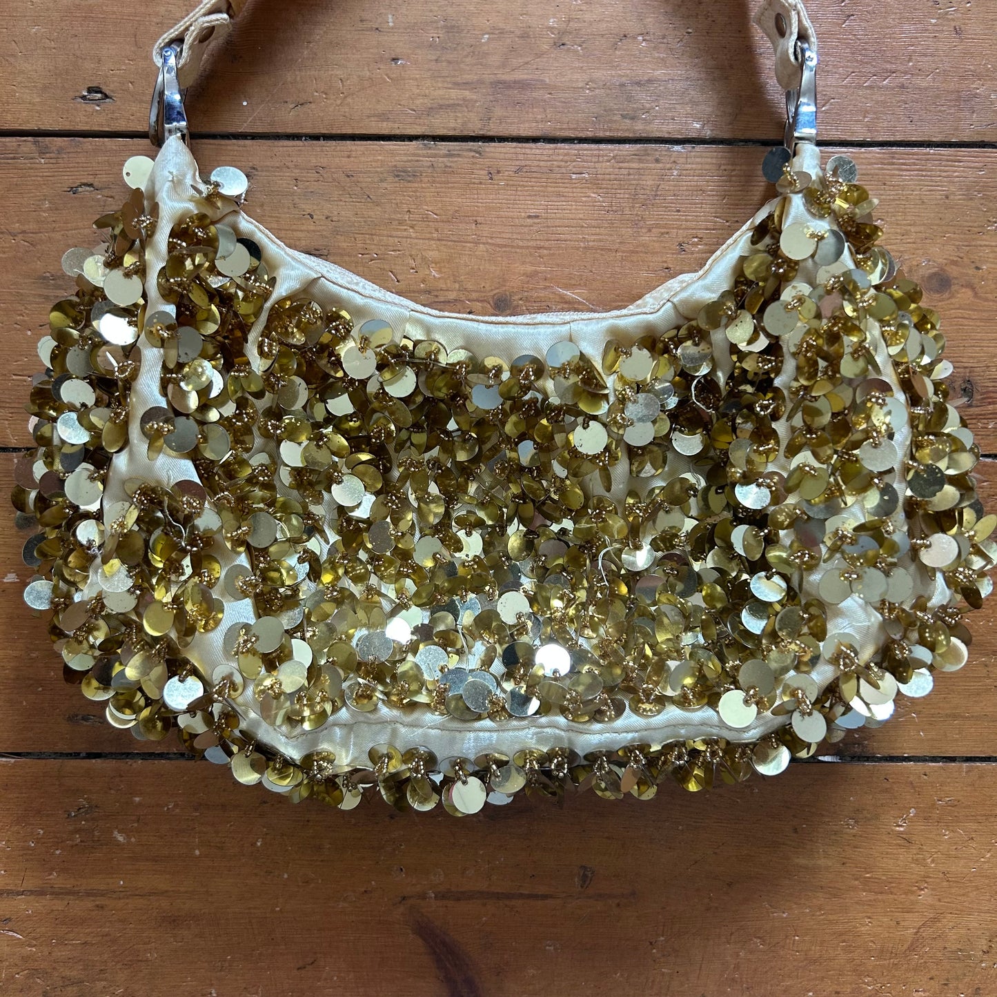 vintage 00s gold sequin bag