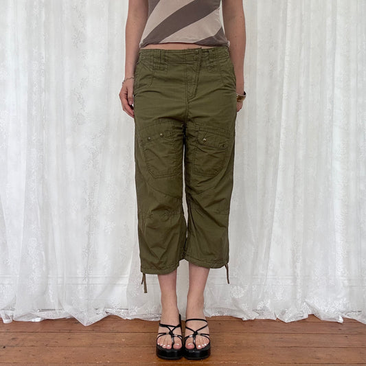 vintage 00s khaki cargo capris pants