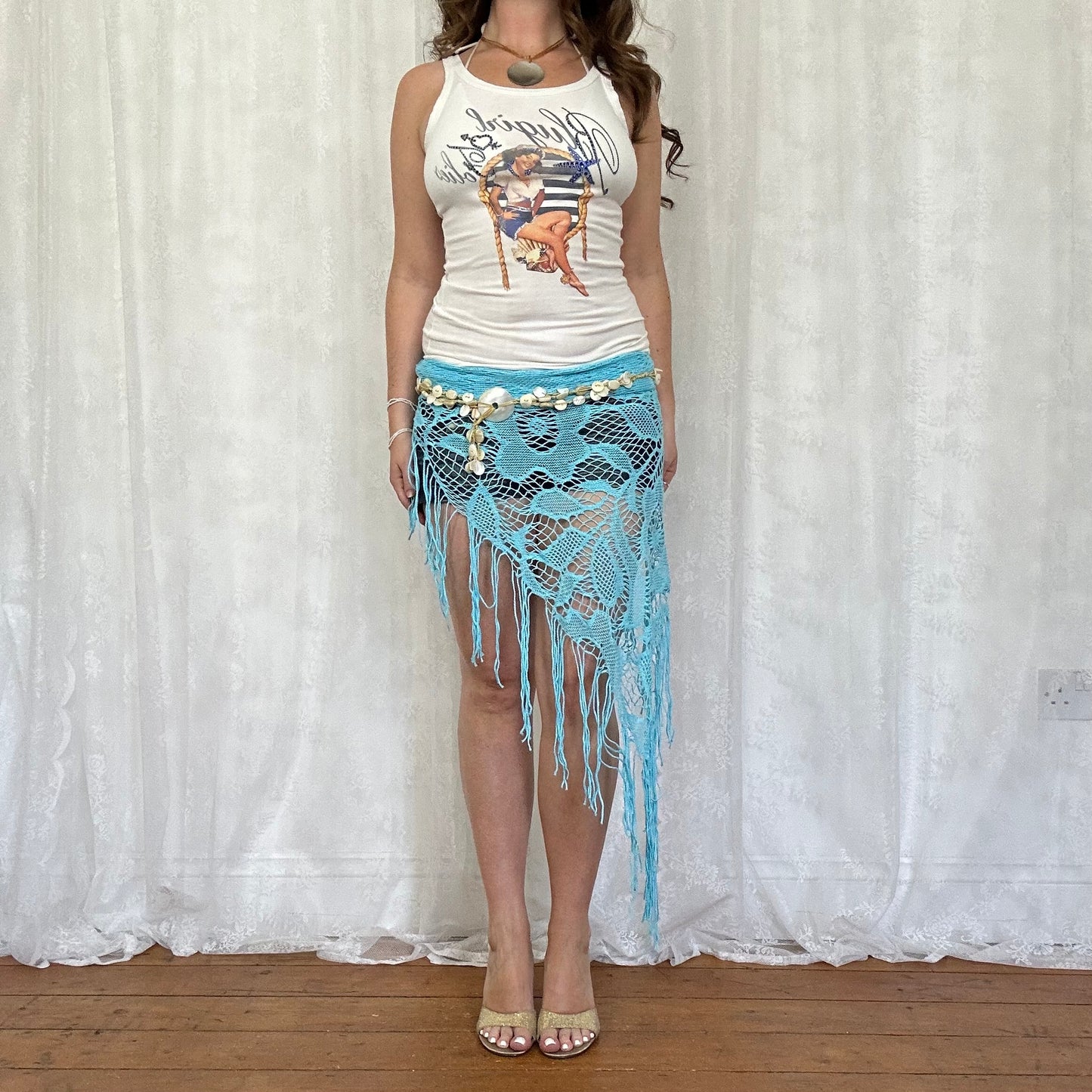 vintage 00s shell string belt
