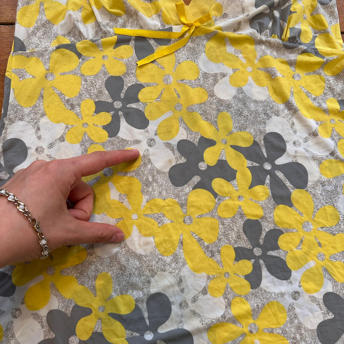 vintage 00s yellow floral slip dress