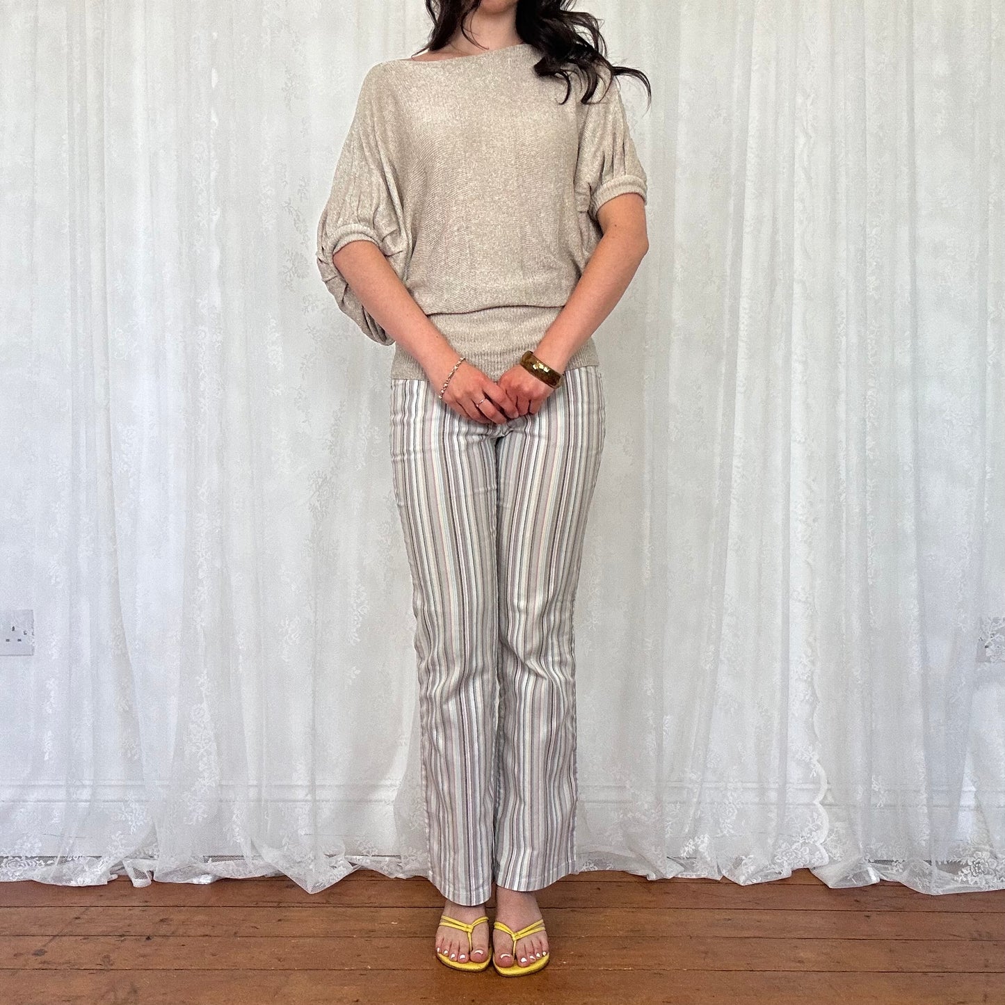 vintage 00s gold slouchy knit top