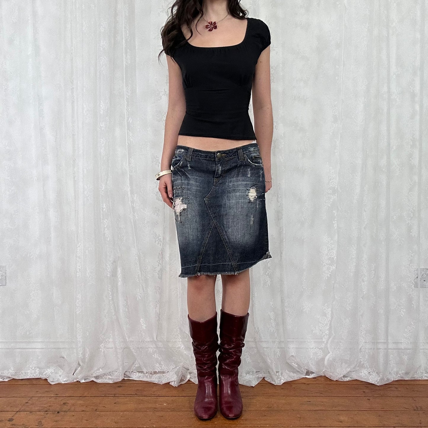 vintage 00s black pimkie milkmaid top