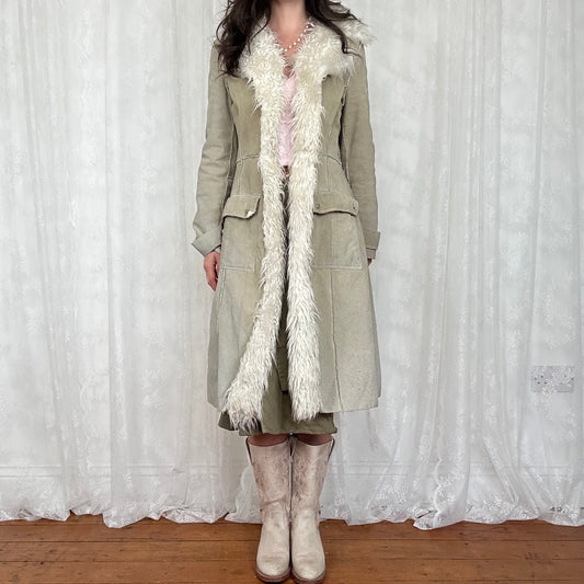 vintage 00s morgan de toi long afghan coat