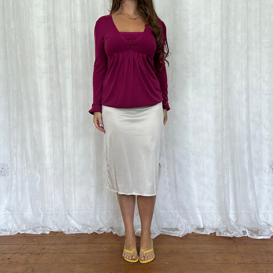vintage 00s fuchsia long sleeve babydoll top