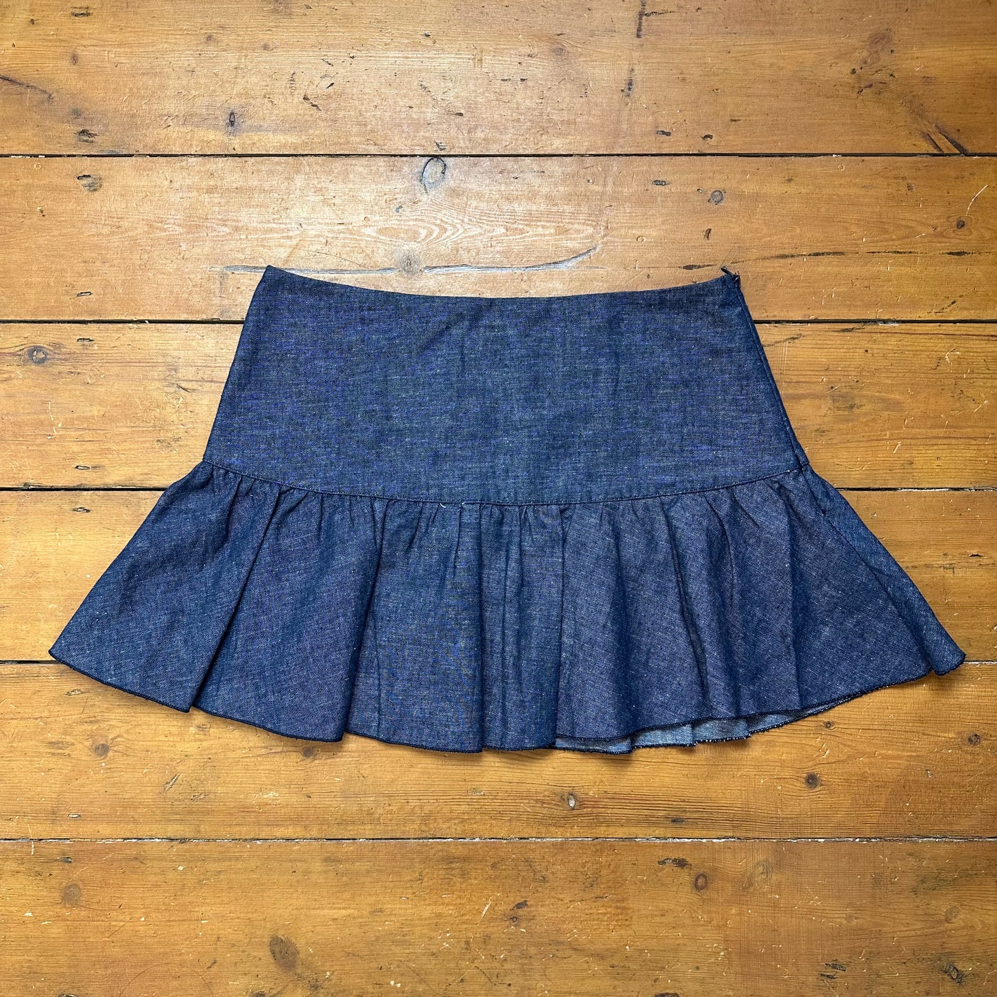 vintage 00s dark wash denim mini skirt