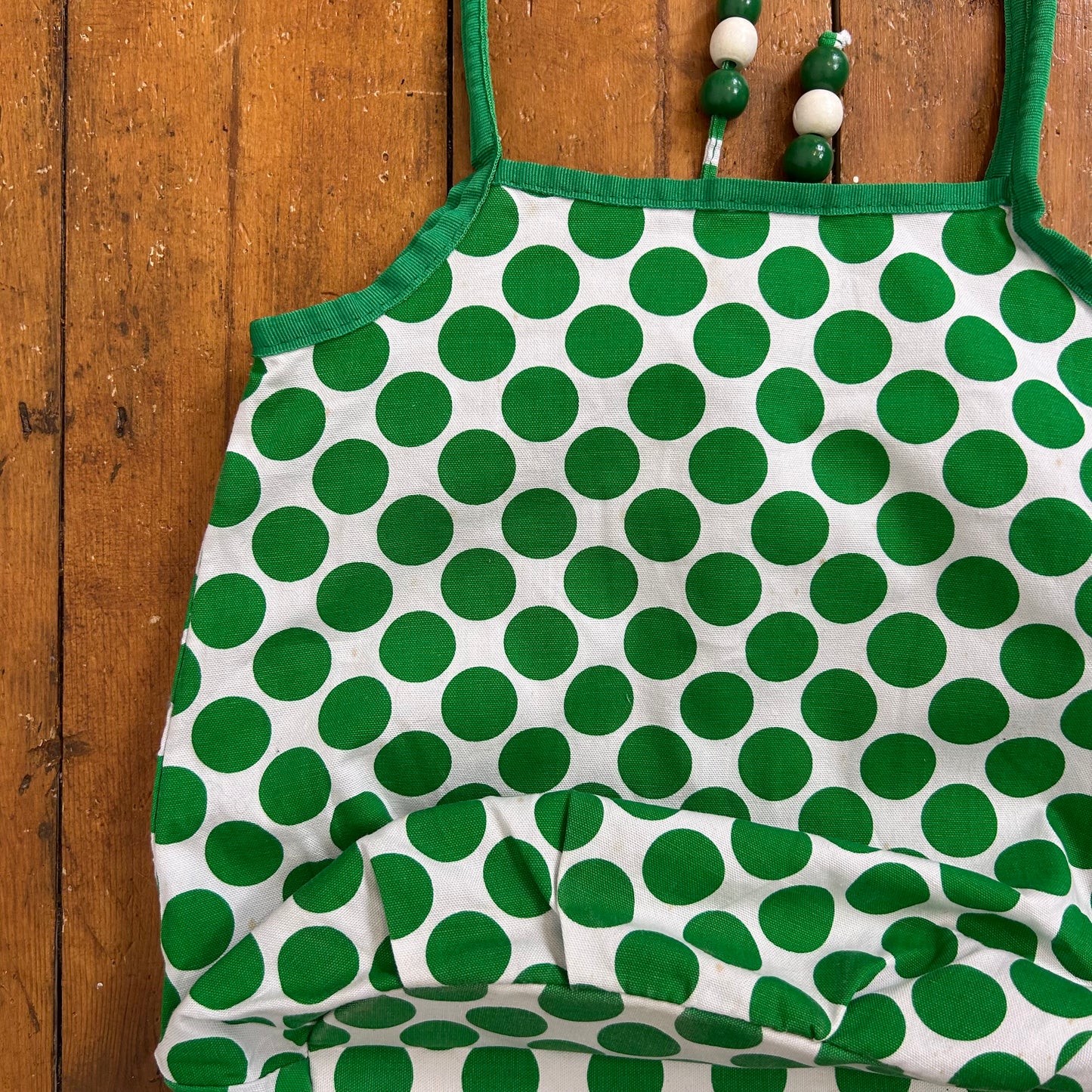 vintage 00s green polka dot shoulder bag