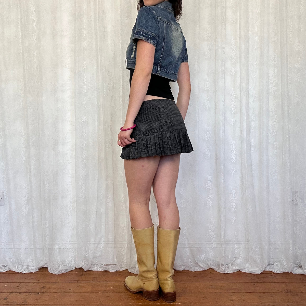 vintage 00s denim cropped bolero