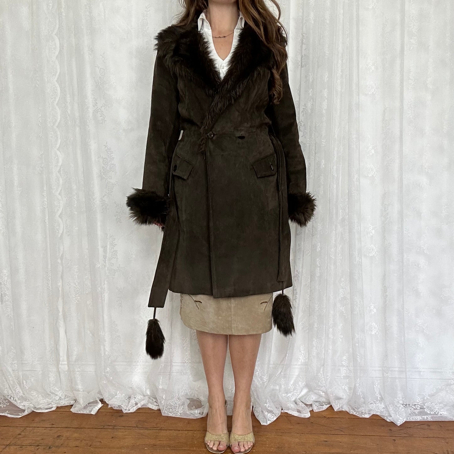 vintage 00s Morgan De Toi brown Afghan coat