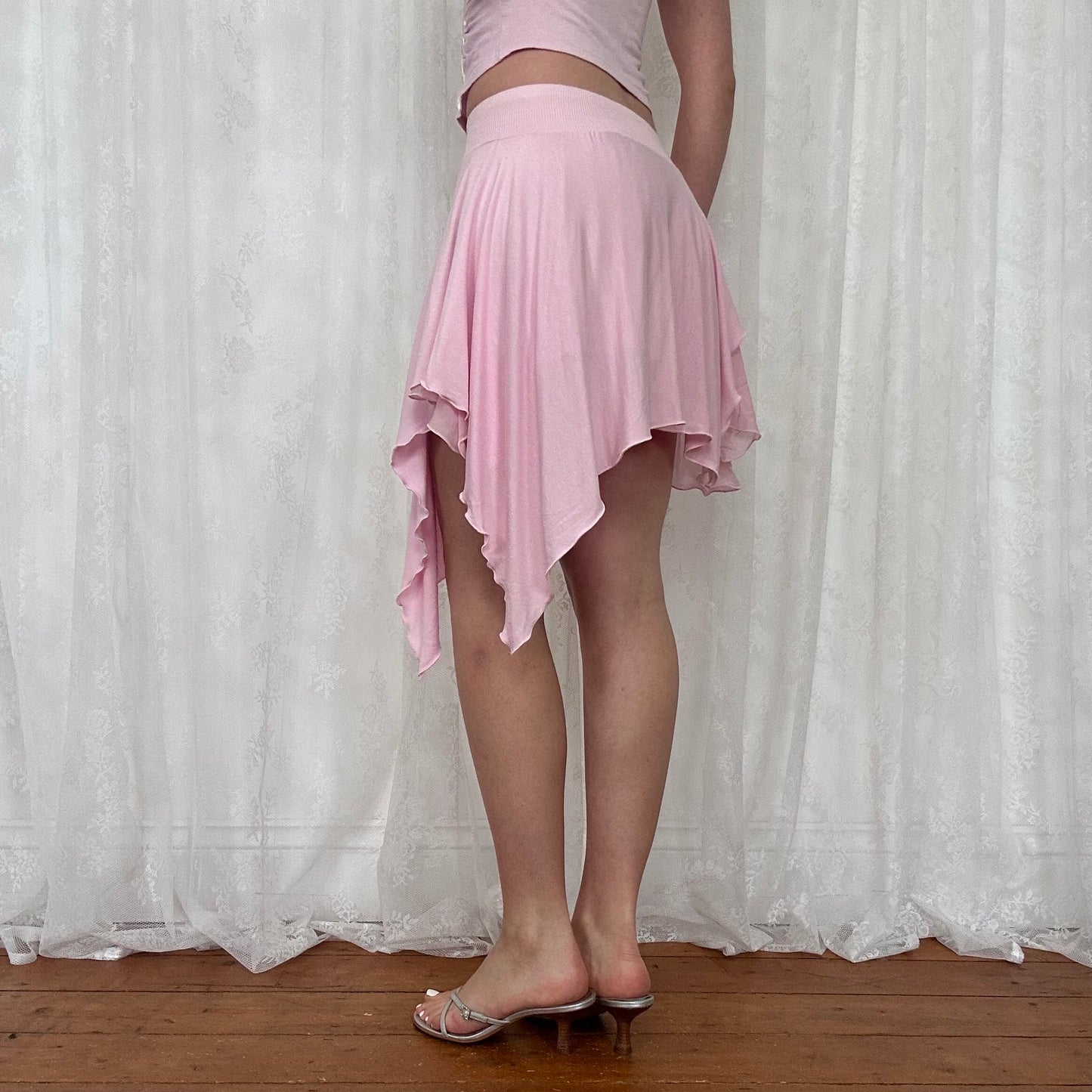 vintage 00s pink fairy hanky hem mini skirt