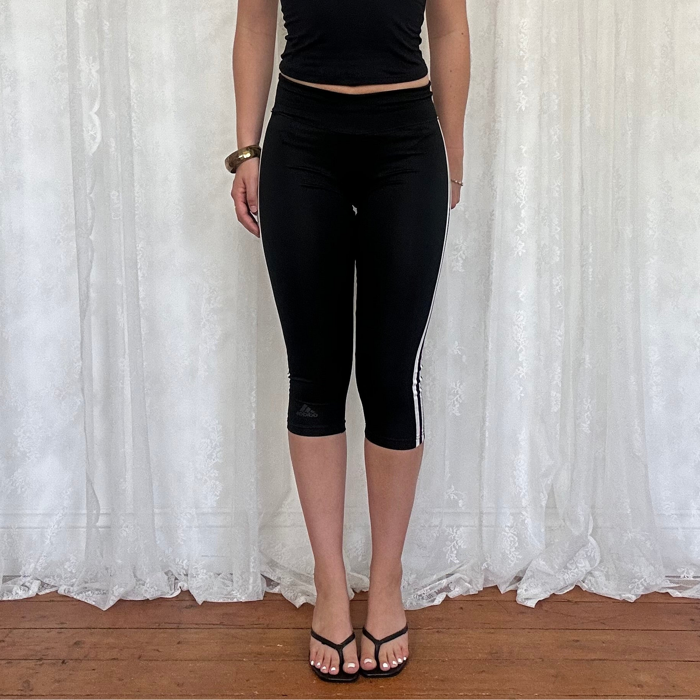 vintage 00s adidas fitted capri trousers