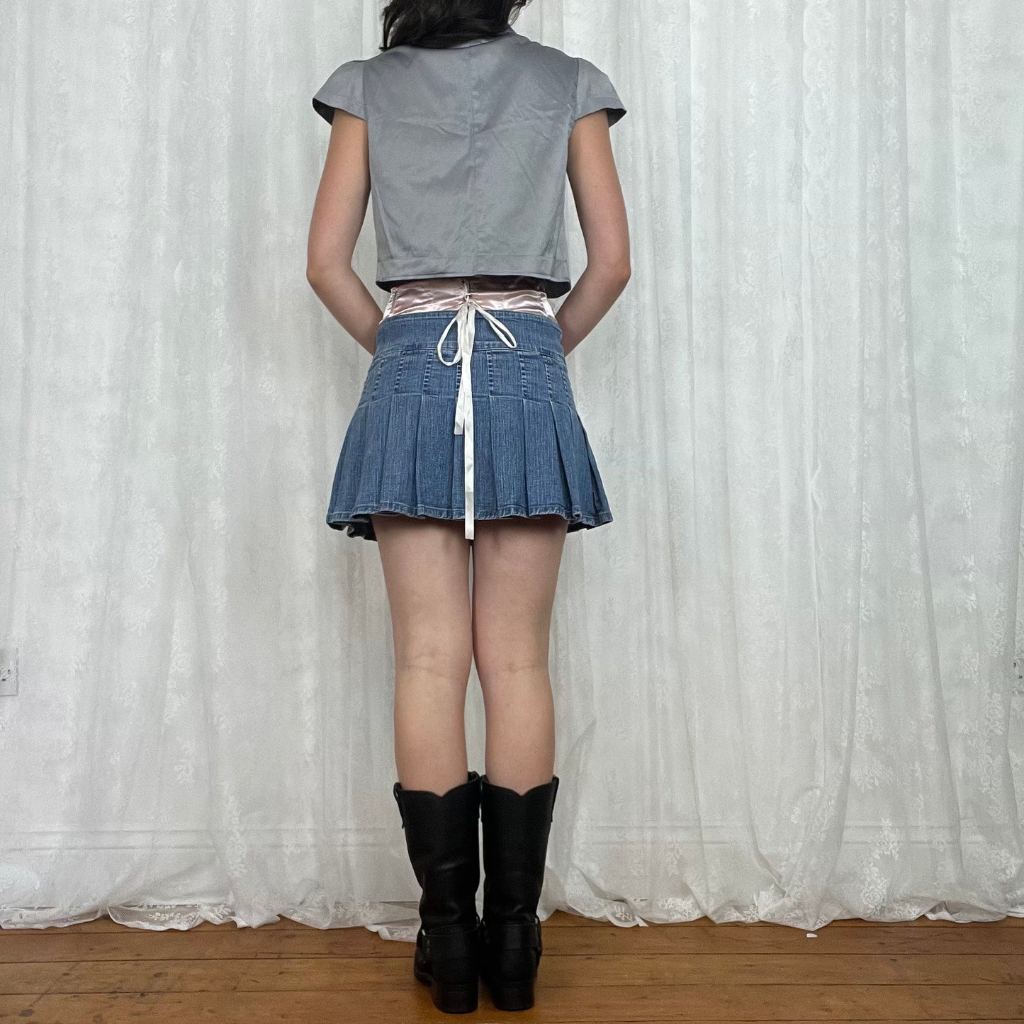 vintage 00s grey cropped peacoat