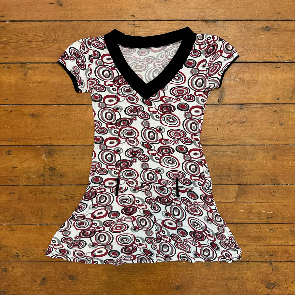 vintage 00s circle patterned mini dress
