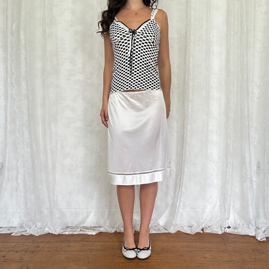 vintage 00s black and white polka dot cami