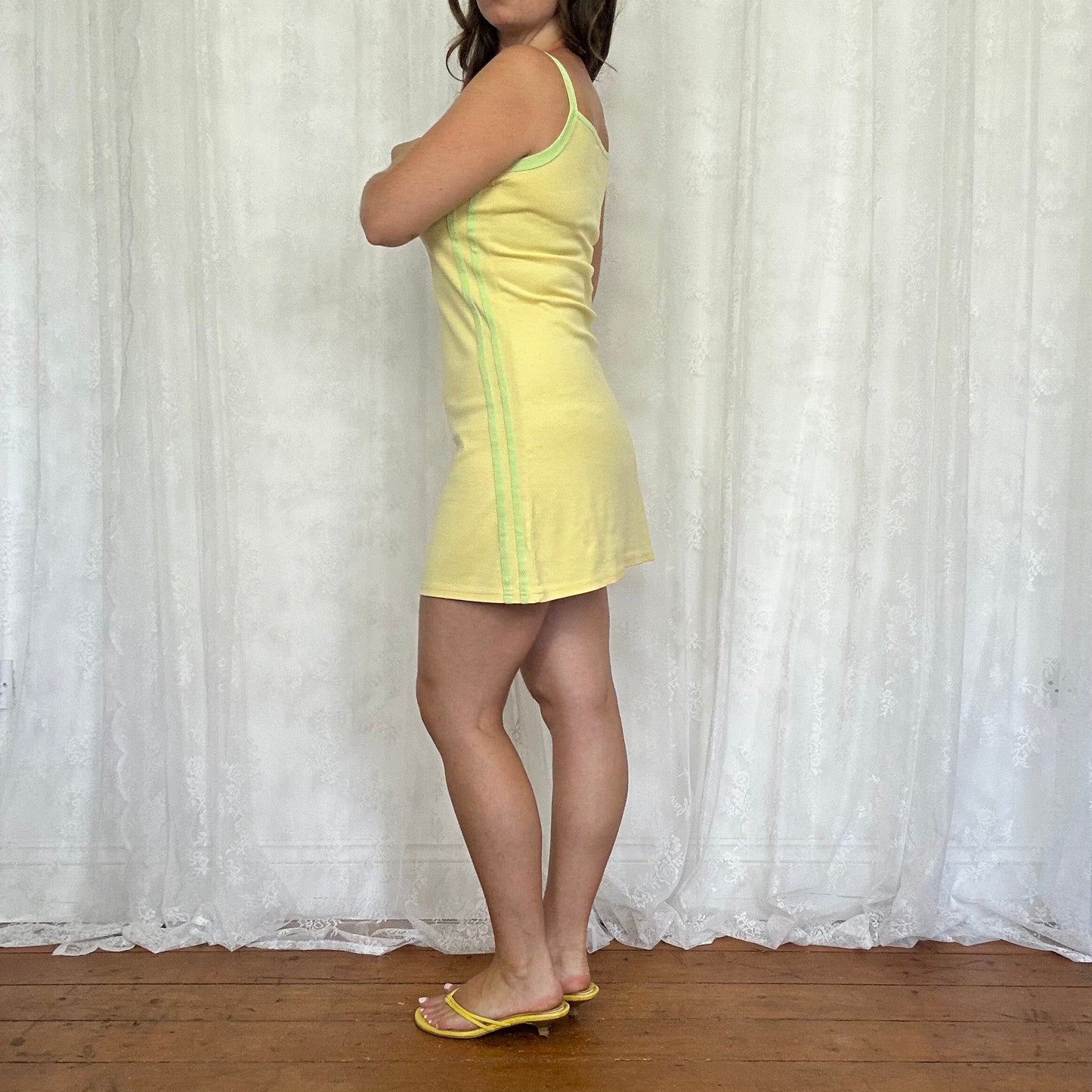 vintage 00s yellow sporty mini dress