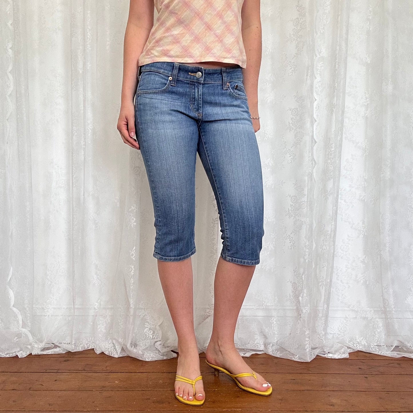 vintage 00s denim capri pants