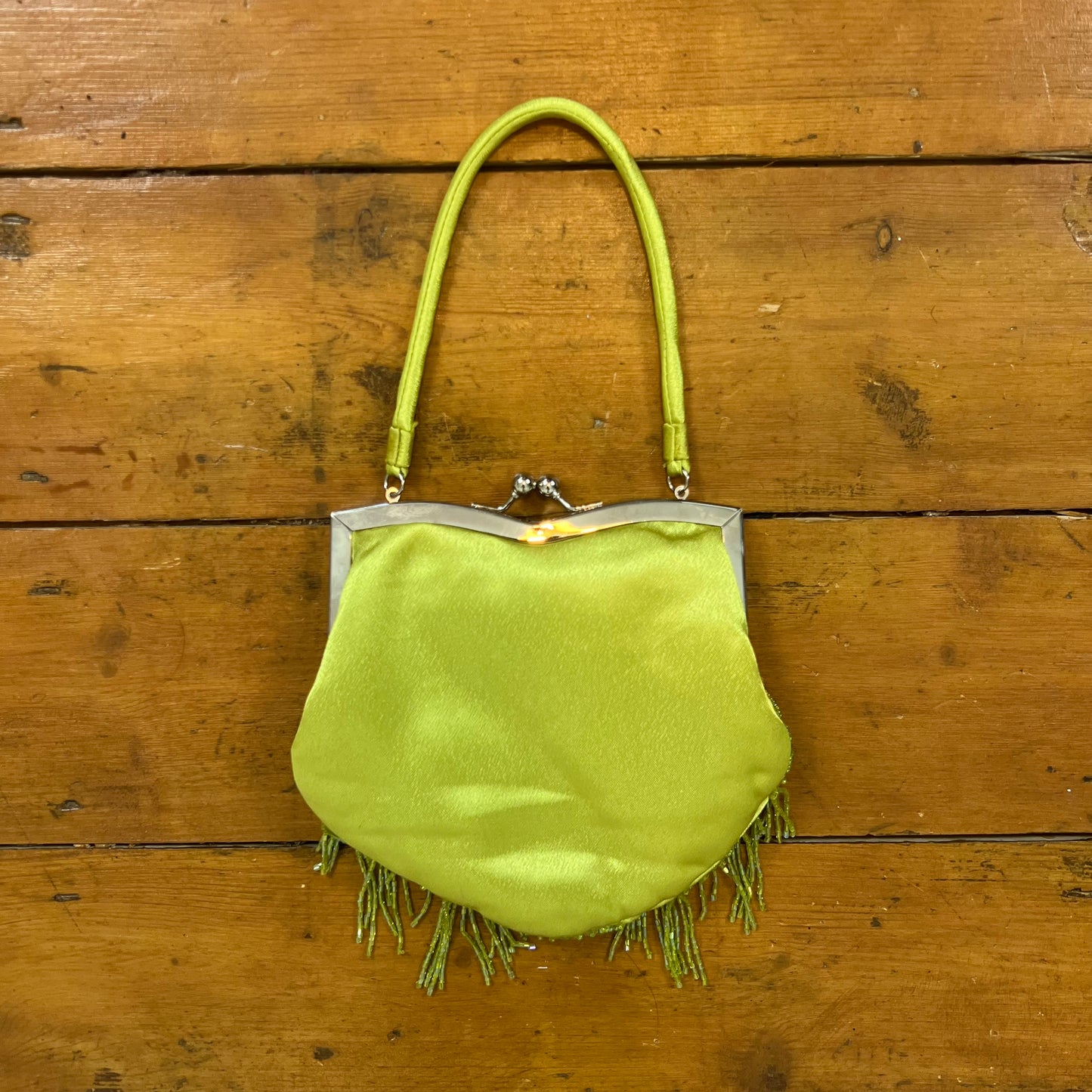 vintage 00s green sequin beaded mini handbag