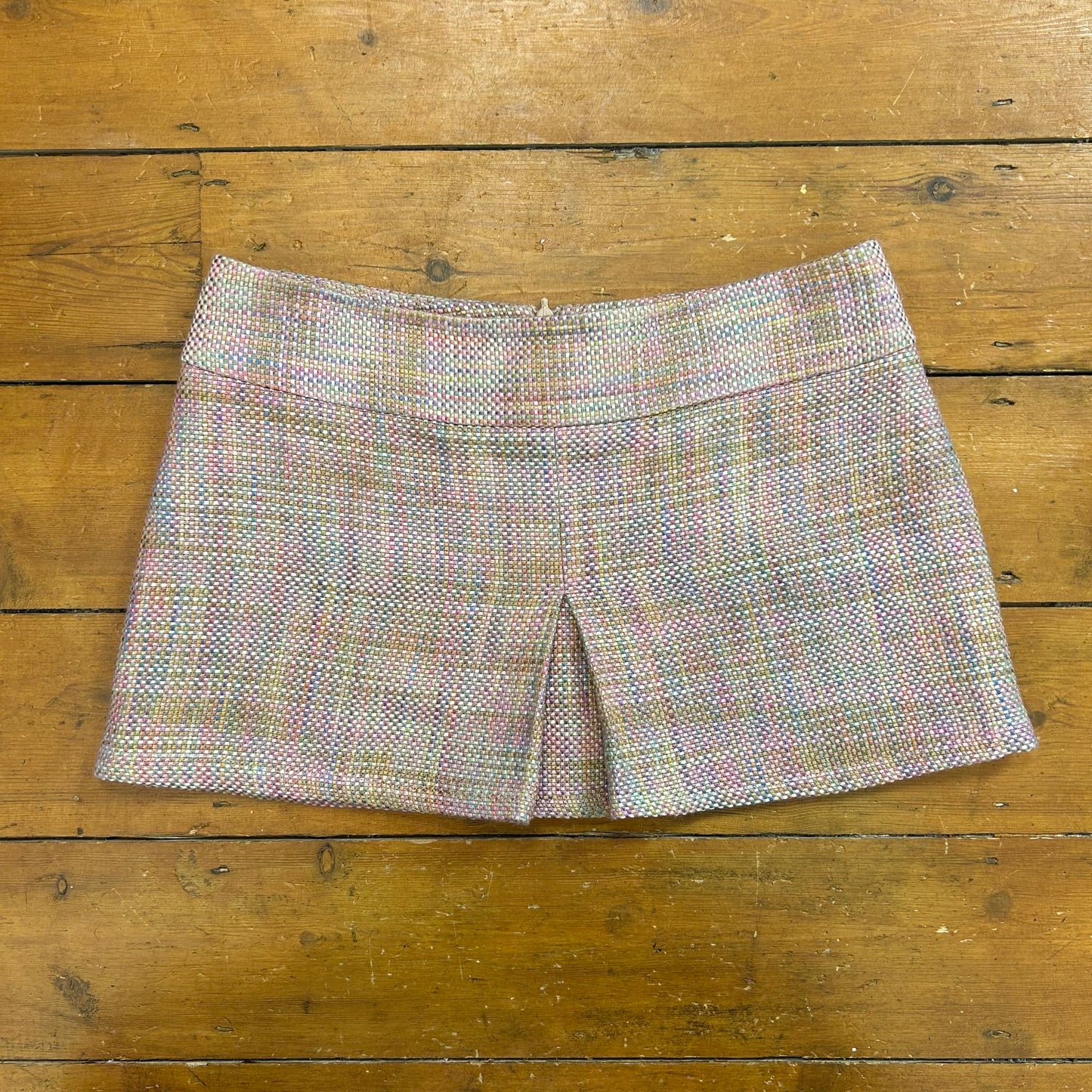 vintage 00s pink tweed mini skirt