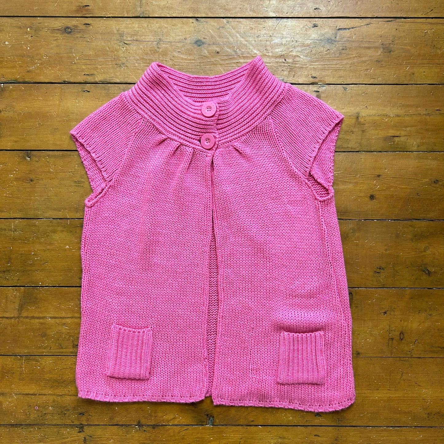 vintage 00s pink knitted peacoat cardigan